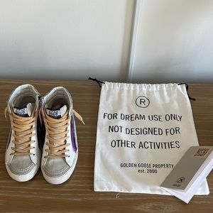 GOLDEN GOOSE- silver, blue, purple, black, beige Slide- size 36